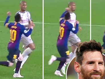 Messi có thể bị UEFA phạt vì đấm cầu thủ Fabinho